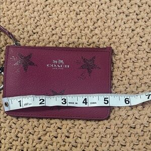 Coach Burgundy Star-Embellished Wallet